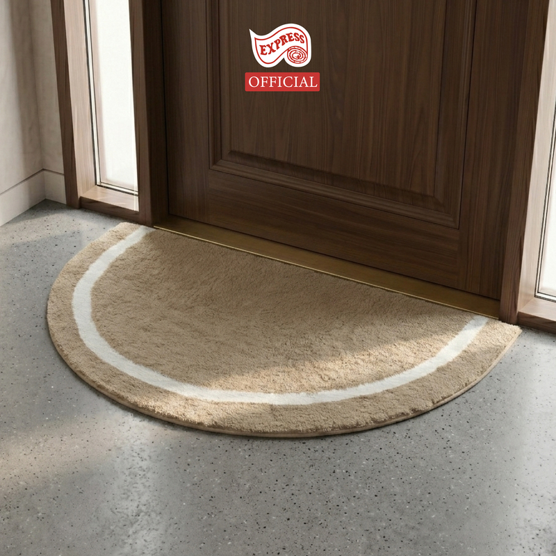 พรมเช็ดเท้าหน้าประตู EXPRESS CARPET รุ่น EH2-4 ขนาด ครึ่งวงกลม 45X75 ซม. หนา 20 มม. สีน้ำตาล _4